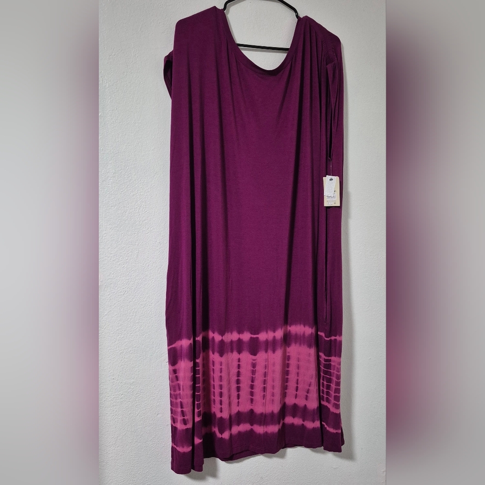 Terra & Sky Vivid Plum with Pink Maxi Dress Size 2X
